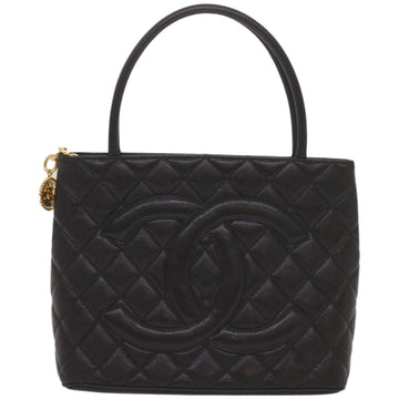 CHANEL Standard Tote Bag Caviar Skin Black CC Auth 67624SA