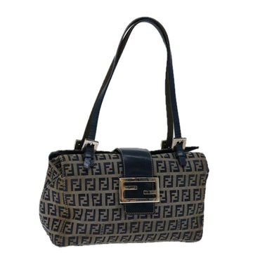 FENDI Zucchino Canvas Mamma Baguette Hand Bag Navy Auth 67746