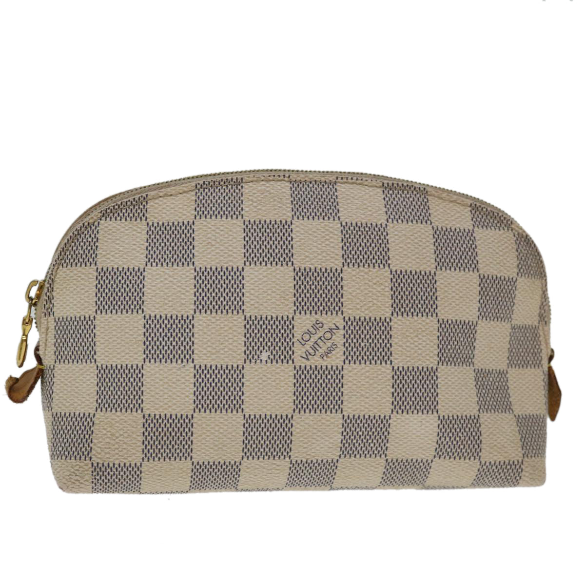 LOUIS VUITTON Damier Azur Pochette Cosmetic PM Pouch N60024 LV Auth 68109