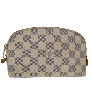 LOUIS VUITTON Damier Azur Pochette Cosmetic PM Pouch N60024 LV Auth 68109