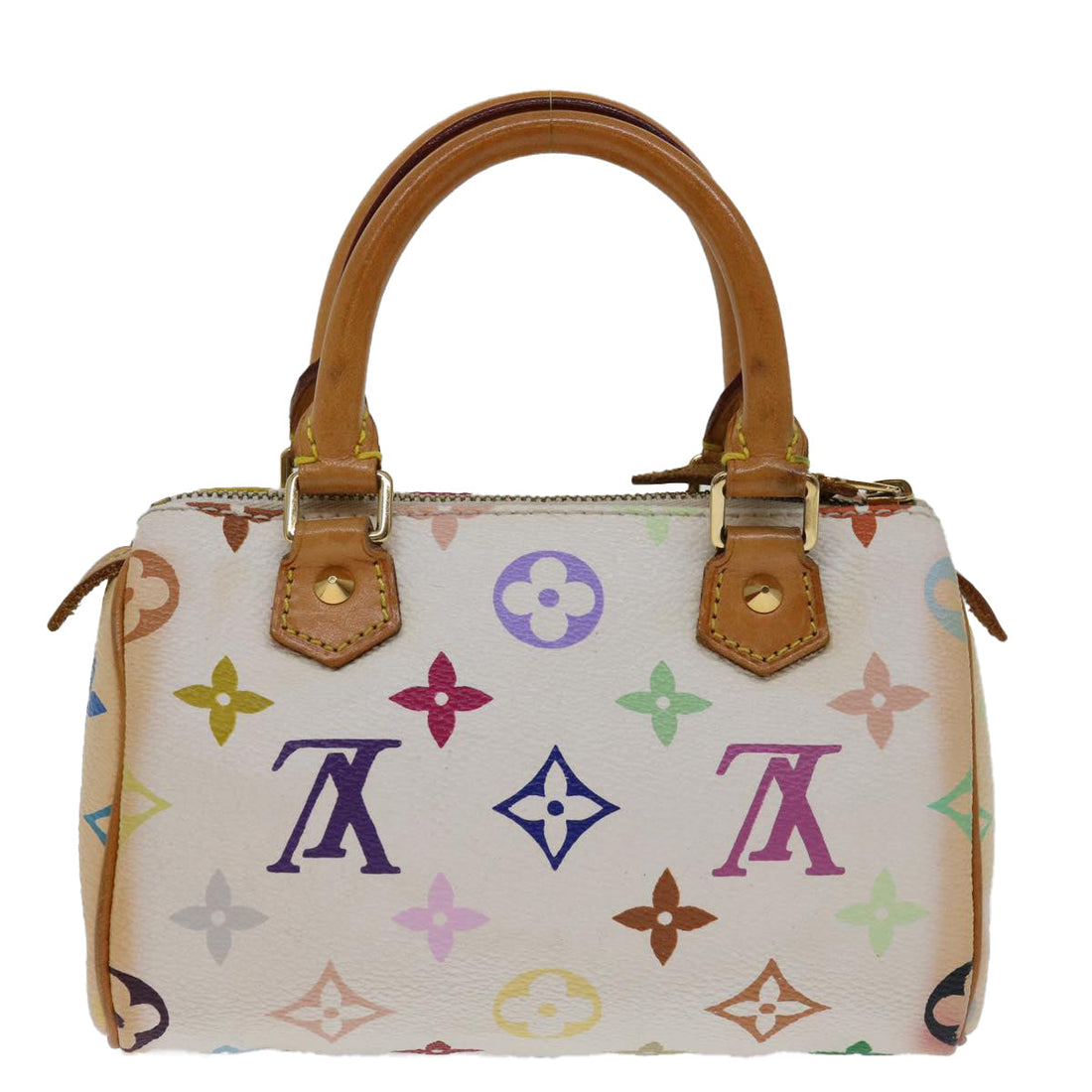 LOUIS VUITTON Monogram Multicolor Mini Speedy Bag White M92645 LV Auth 68484