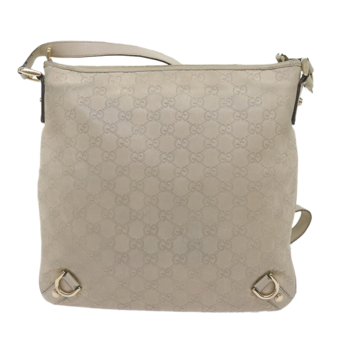 GUCCI GG Canvas ssima Shoulder Bag Beige 131326 Auth 68614