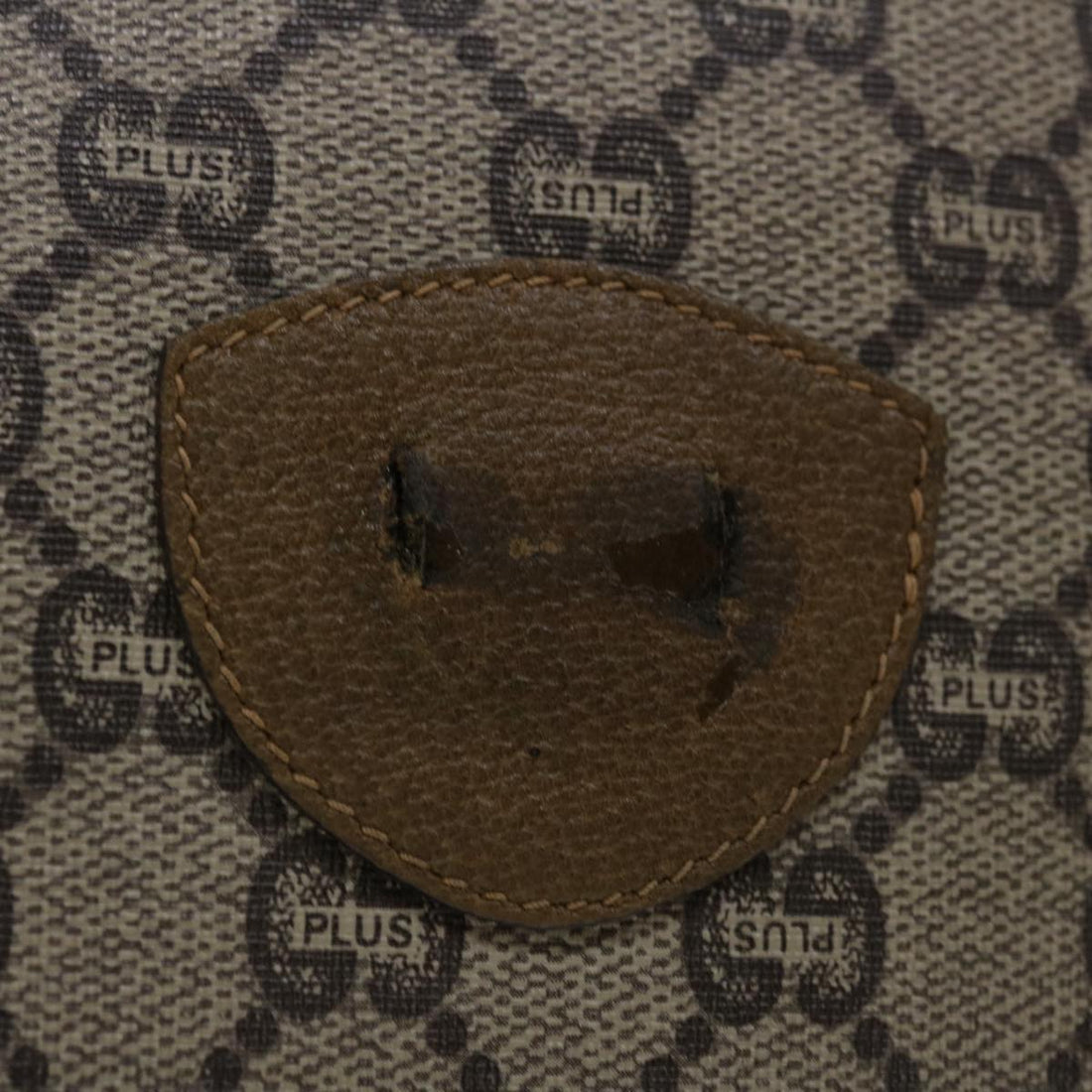 GUCCI GG Plus Supreme Web Sherry Line Tote Bag PVC Red Beige Green Auth 68631