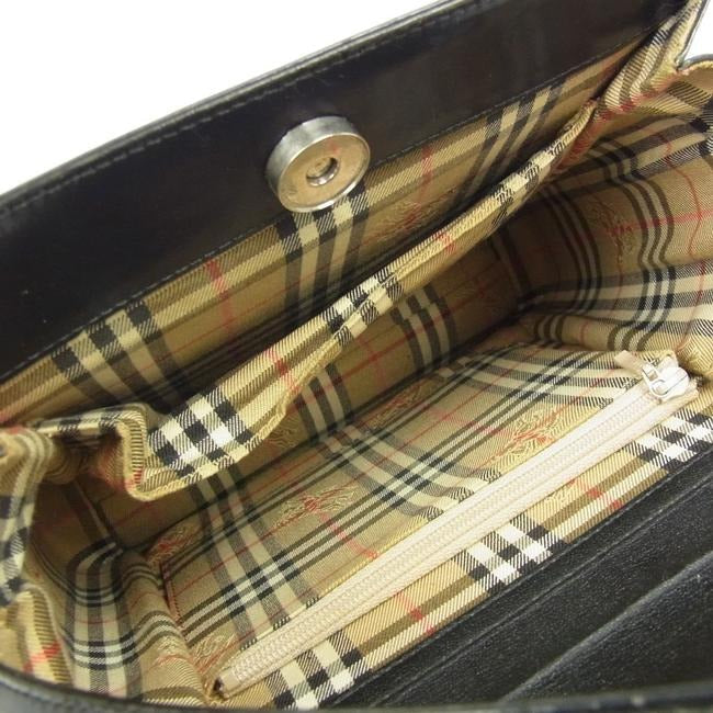 Burberry Purses Black Leather And Haymarket Nova Check Print Suedeleathergunmetal Accents Shoulder B