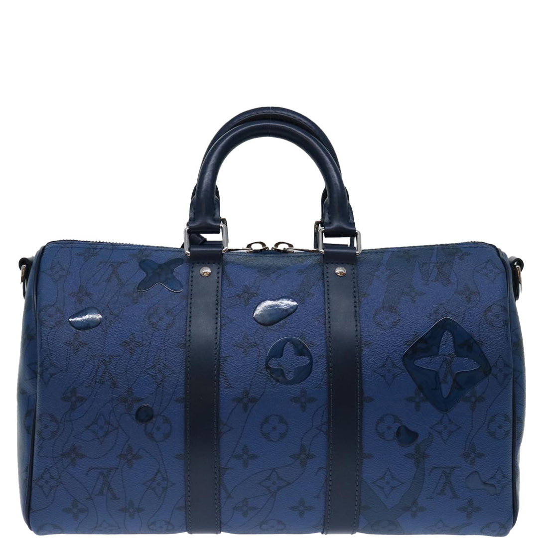 LOUIS VUITTON Aqua Garden Speedy Bandouliere 35 Bag Blue M22573 LV Auth 68921S