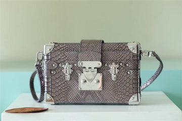 LV Petite Malle High Shiny Alligator By Nicolas Ghesquiere Silver For Womtlm,  Shoulder And Crossbody Bags 7.9in/20cm LV 