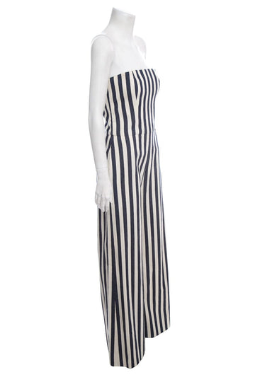 Chanel Striped Nautical Canvas Denim Jumpsuit SZ 38