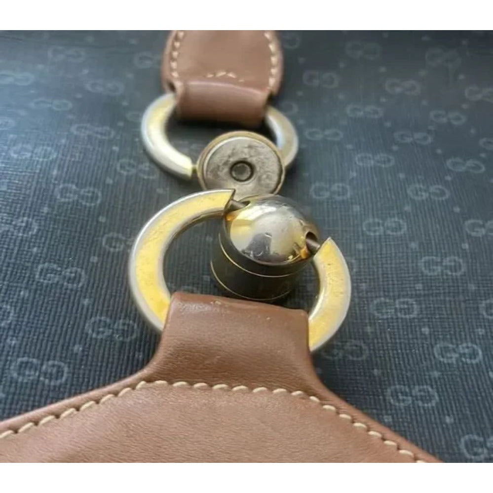 SUPER RARE! Original Gucci, 1961 Jackie, micro Guccissima print & camel color leather hobo style shoulder bag with a gold piston clasp