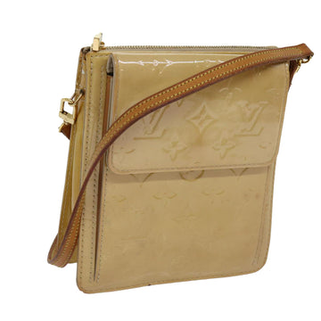 LOUIS VUITTON Monogram Vernis Motto Accessory Pouch Beige M91136 LV Auth 69248