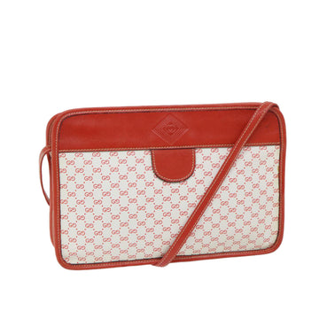 GUCCI Micro ssima Shoulder Bag PVC Red White 37 01 5554 Auth 69266