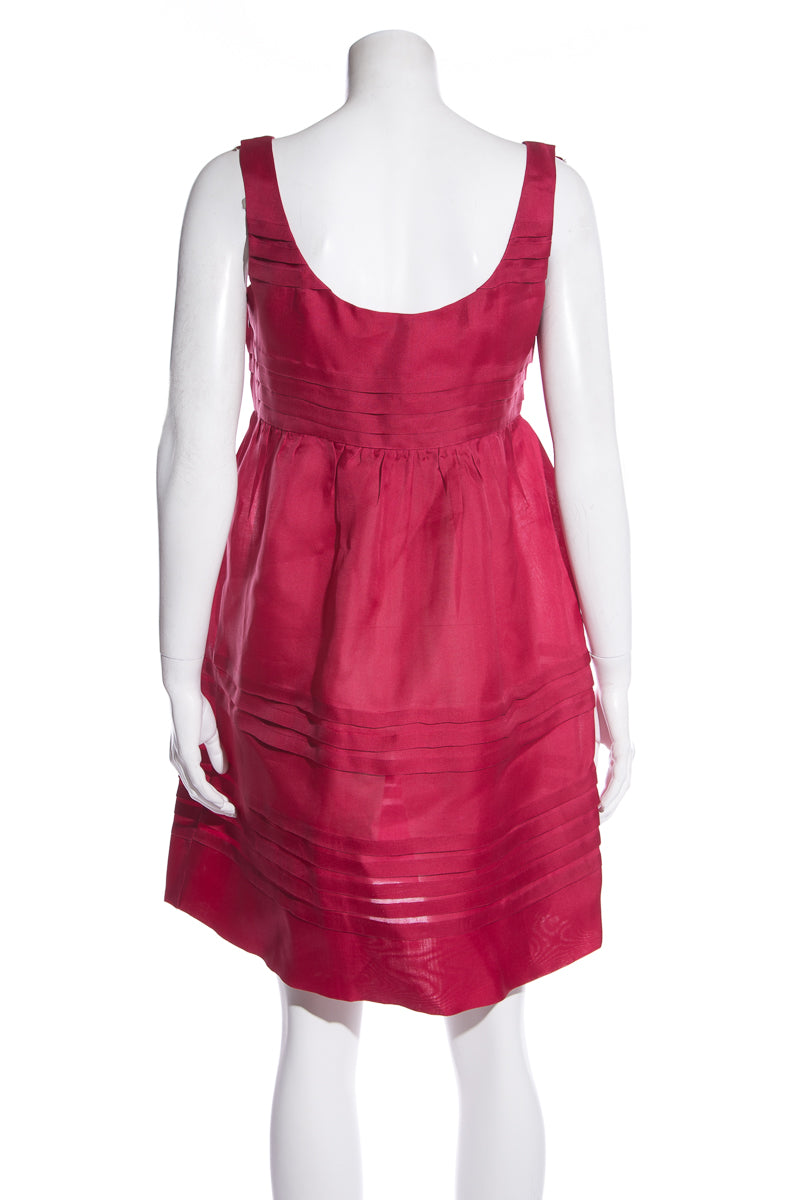 Miu Miu Raspberry Pleated Dress SZ 42