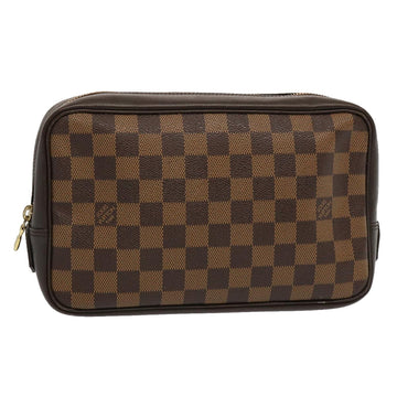 LOUIS VUITTON Damier Ebene Trousse Toilette Clutch Bag N47623 LV Auth 69400