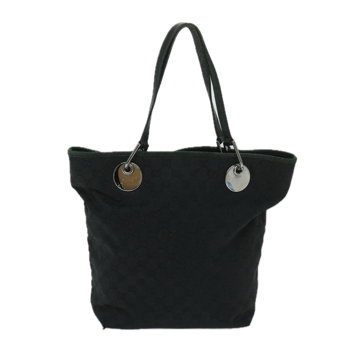 GUCCI GG Canvas Tote Bag Black 120836 Auth 69458