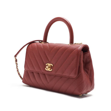 CHANEL V Stitch Coco Handle 2WAY Handbag Caviar S Red  Handbag  Shoulder Bag Ladies Handbag Hybrid ? Delivery? Netherlands Online