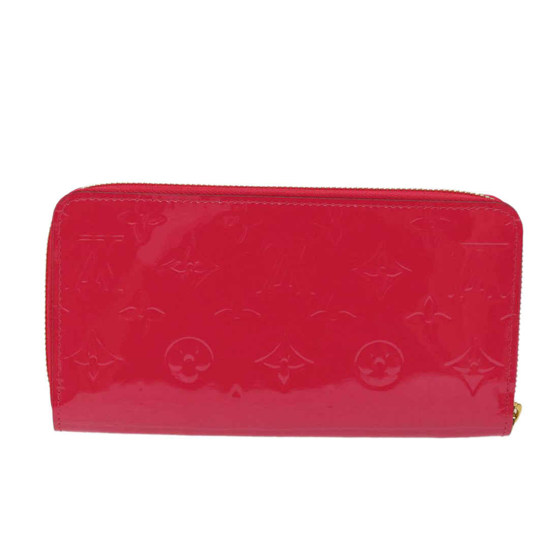 LOUIS VUITTON Monogram Vernis Zippy Wallet Rose Rich M93202 LV Auth 69791A