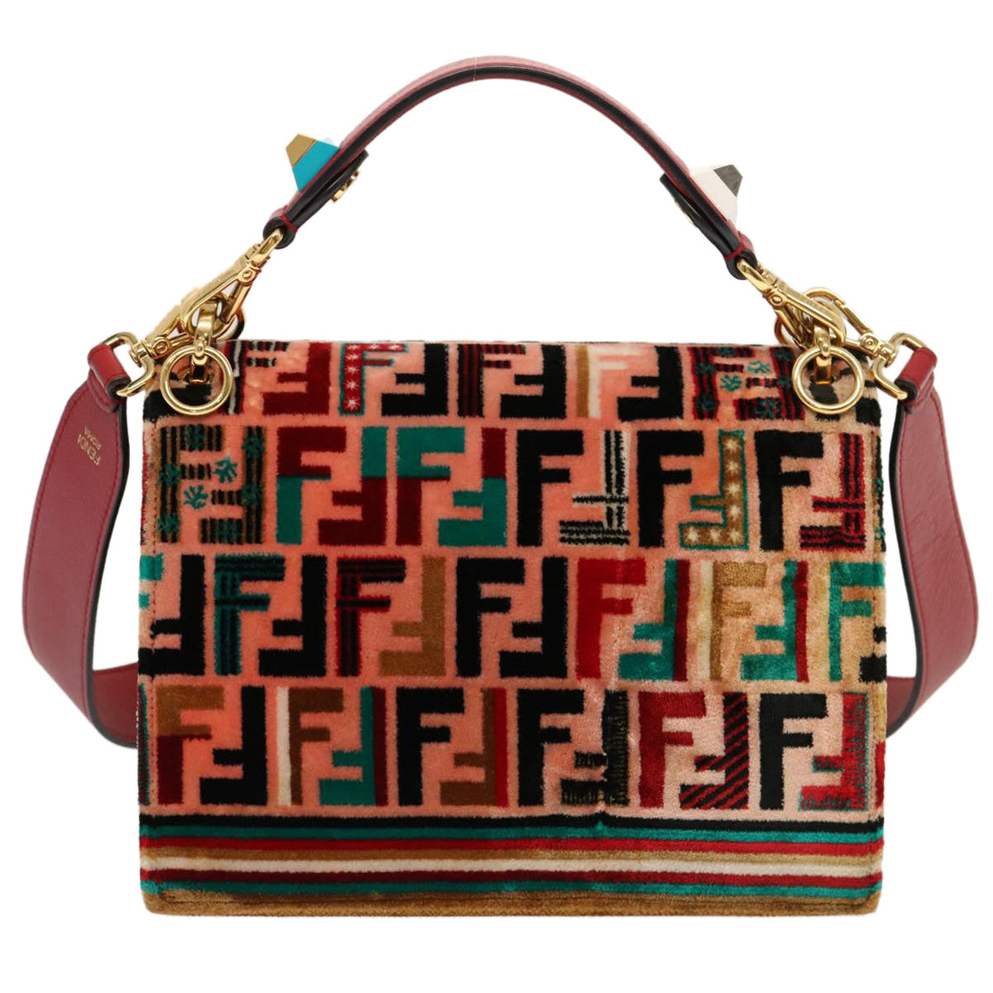 FENDI Zucca Canvas Canai Hand Bag 2way Pink Red Auth 69973A