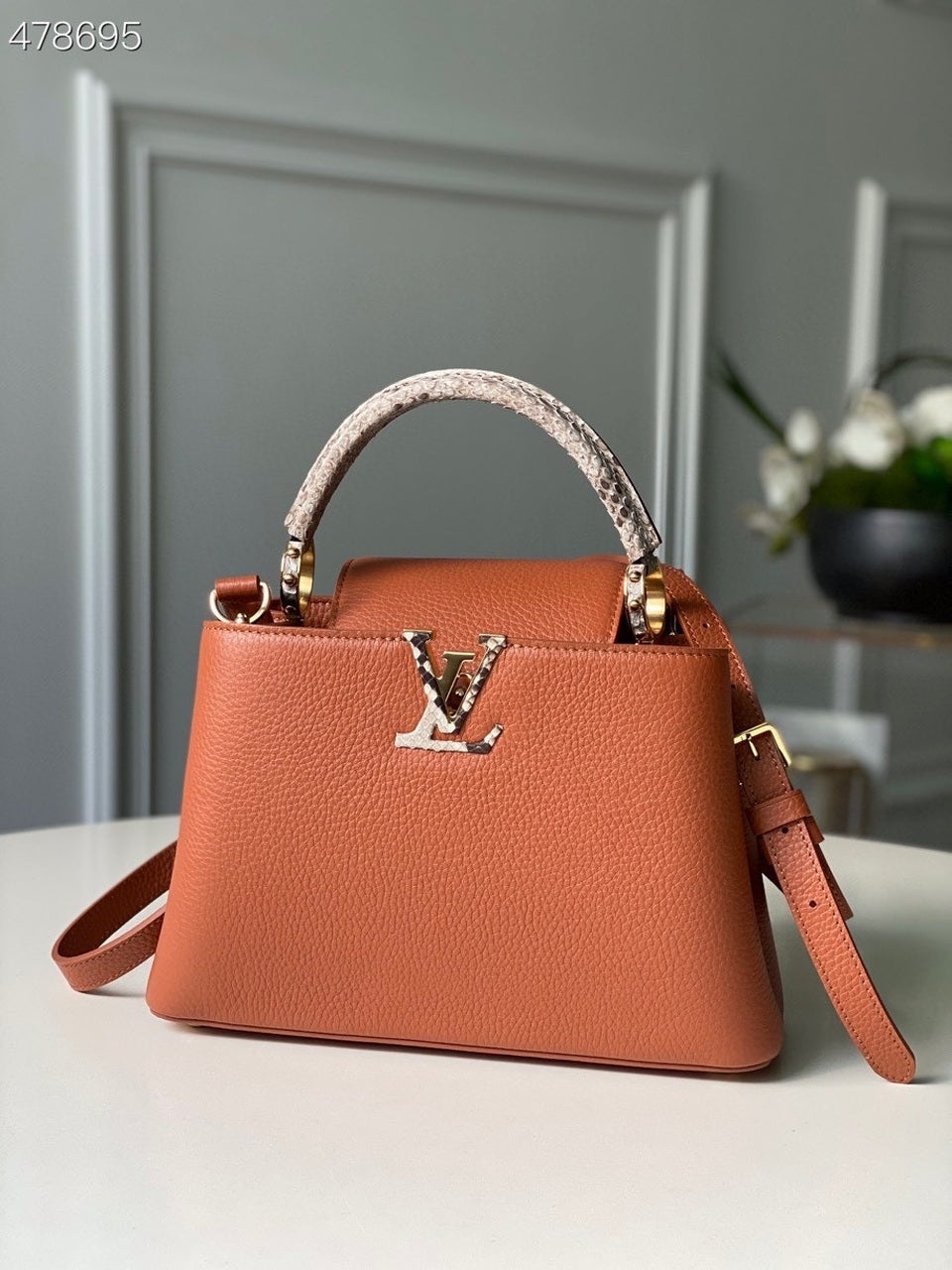 LV Capucines BB Taurillon And Python Brown For Womtlm,  Shoulder And Crossbody Bags 10.4in/27cm LV N97980