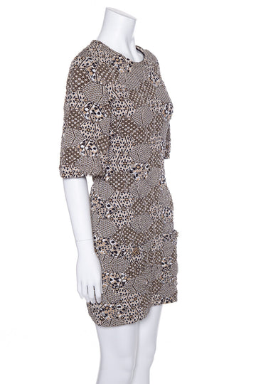 Chanel Black and Gold Knit Short Sleeve Dress SZ 36