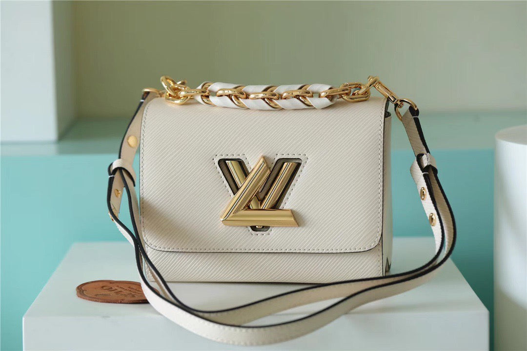 LV Twist MM Epi White For Womtlm, Womtlm’s Bags, Shoulder And Crossbody Bags 9.1in/23cm LV