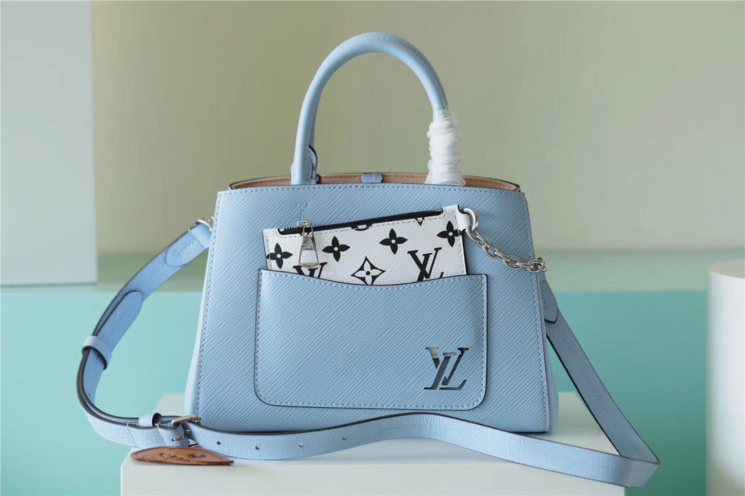 LV Marelle Epi Bleu Nuage Blue For Womtlm, Womtlm’s Handbags, Shoulder And Crossbody Bags 9.8in/25cm LV M59486