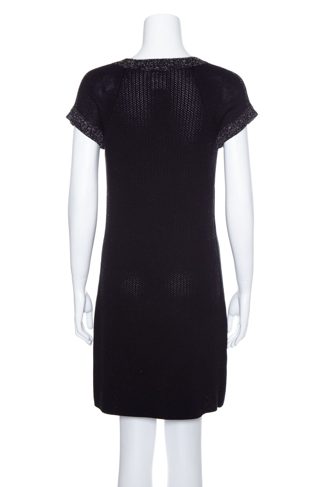 Chanel Navy Fitted Short Sleeve Dress SZ 36