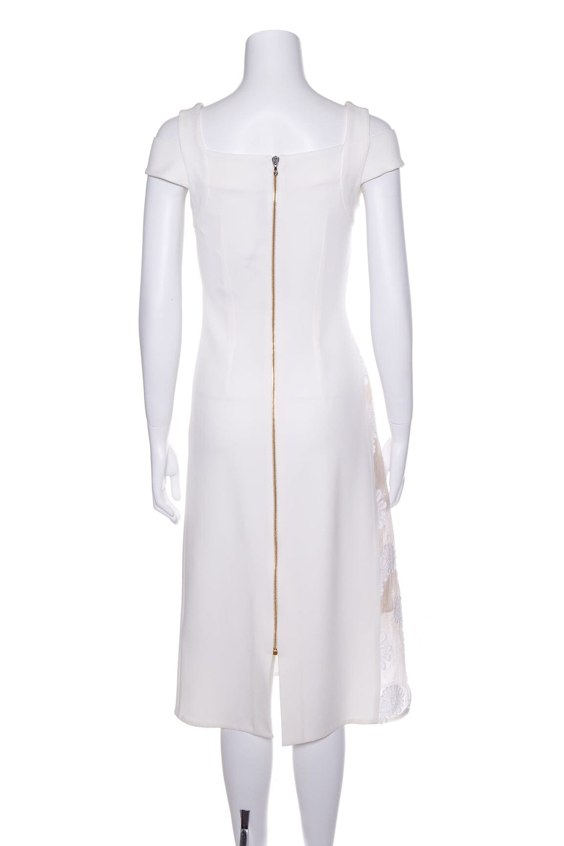 Roland Mouret White Sleeveless Floral Dress SZ 2