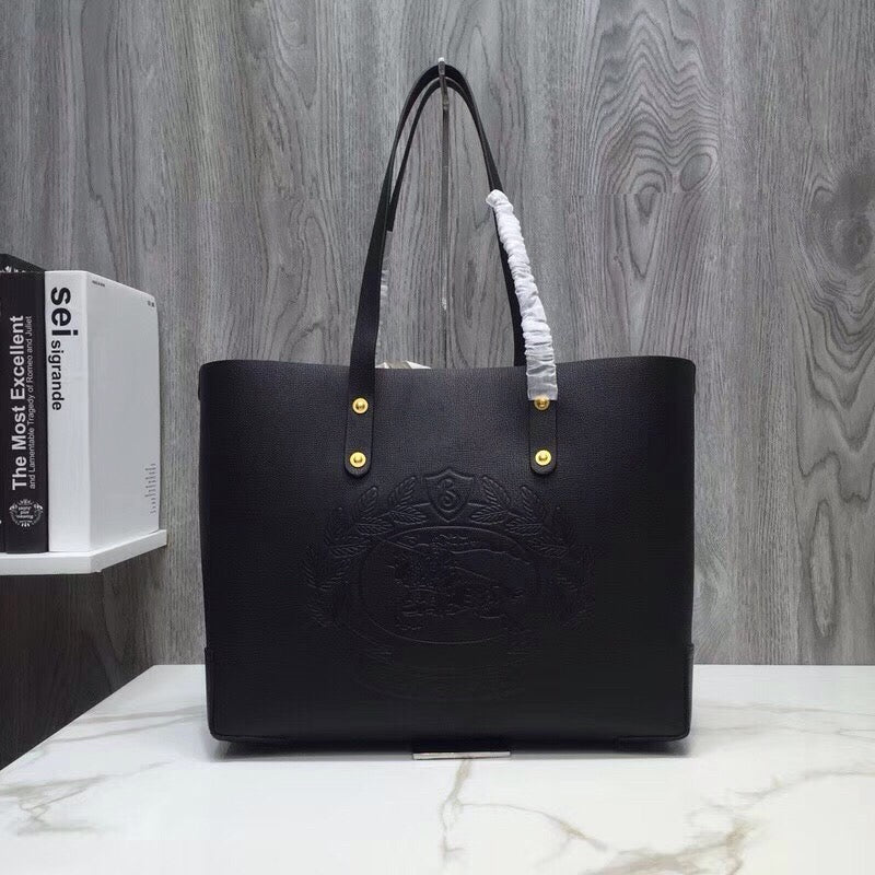 BB Small Embossed Crest Tote Black For Womtlm, Bags 13.8in/35cm