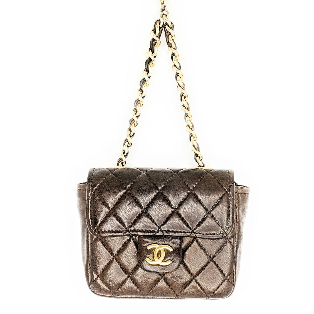 Chanel Bag Vintage Brown Quilted Micro Belt Bag
