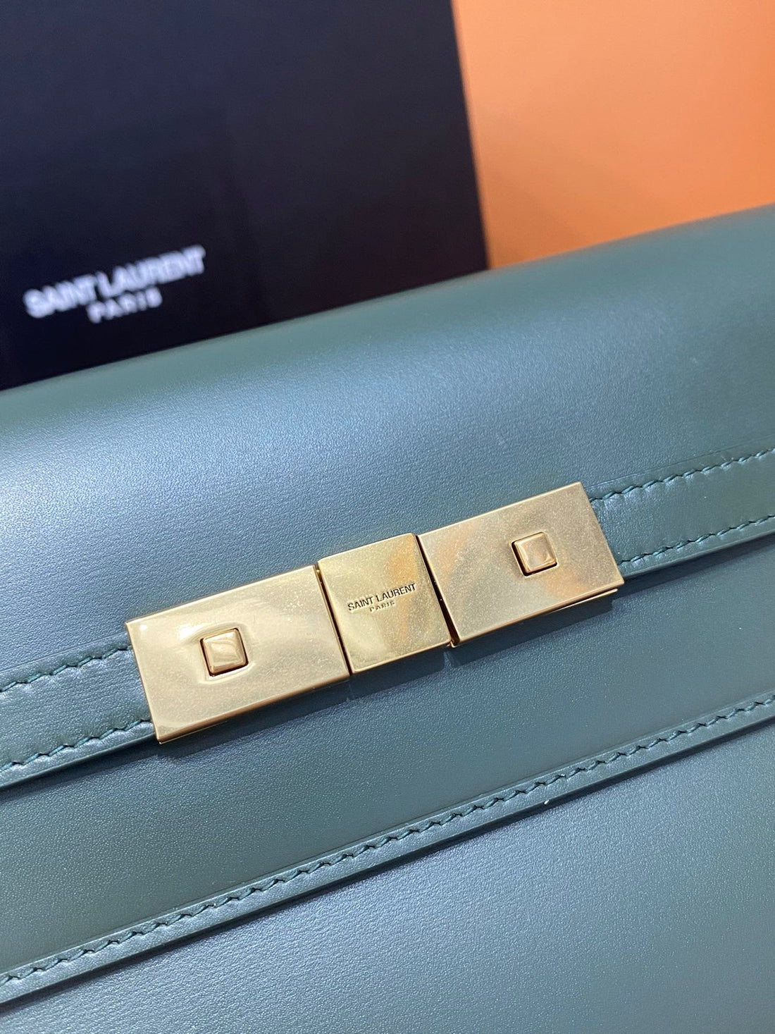 YSSL Manhattan Small Shoulder Bag Dark Gretlm For Womtlm 9.4in/24cm YSL