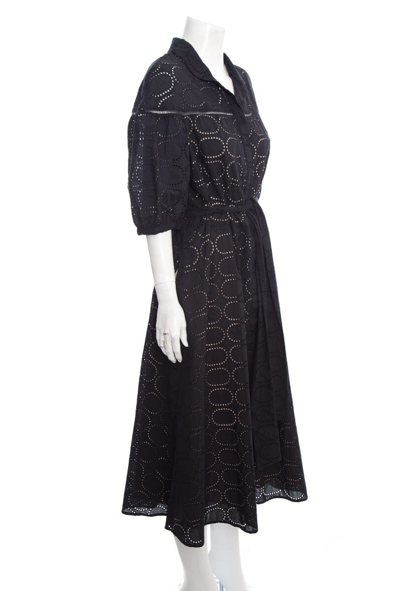 Pearl by Lela Rose Black Lace Button Up Dress SZ L