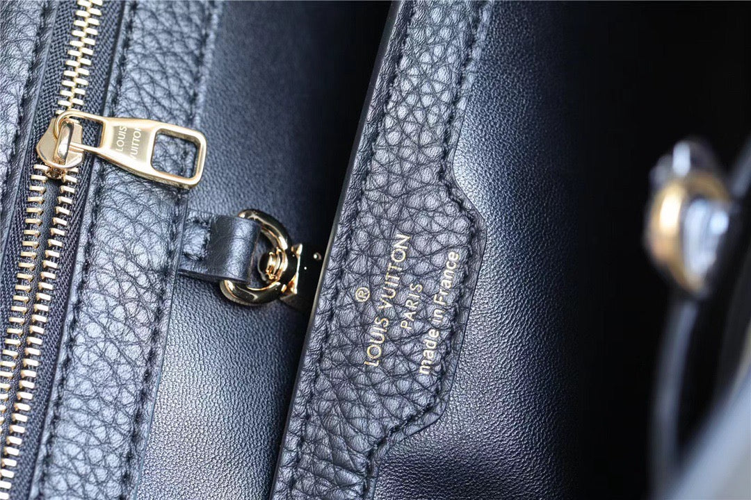 LV Capucines MM Taurillon Black/ Blue For Womtlm, Womtlm’s Bags, Shoulder And Crossbody Bags 12.4in/31.5cm LV 