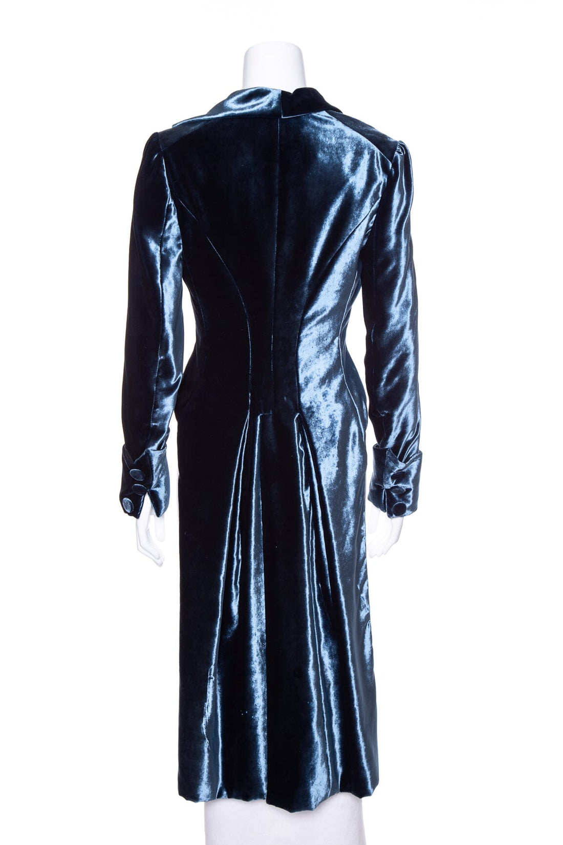 Ralph Lauren Purple Label Blue Velvet High Low Jacket SZ 2