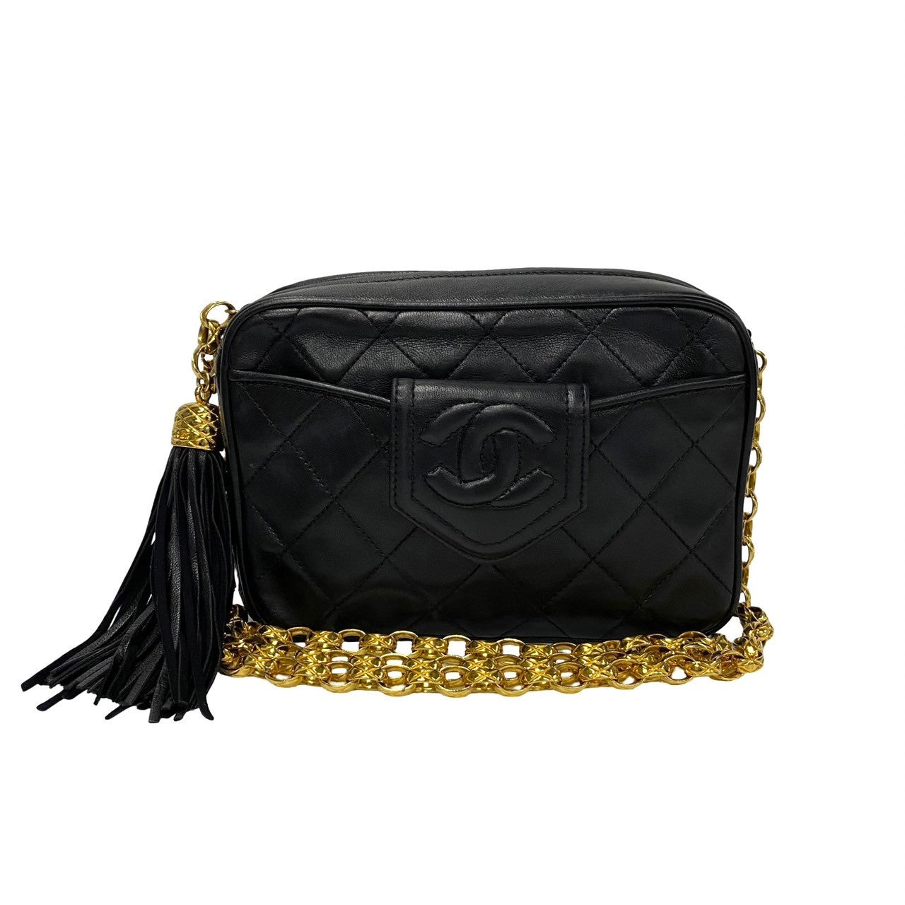 Chanel CC Matelasse Fringe Bag  Leather Crossbody Bag in Good condition