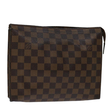 LOUIS VUITTON Damier Ebene Poche Toilette 26 Pouch N47543 LV Auth 70037