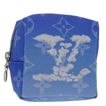 LOUIS VUITTON Monogram Clouds Bijoux Sac Squared Pouch Blue MP2792 Auth 70060S