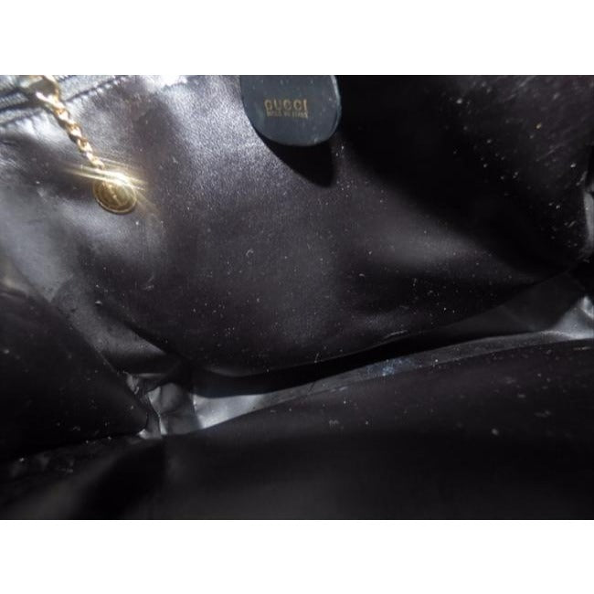 Gucci Bamboo Diana Top Handle Bag Dual Zip Two Strap Rounded Black Patent Leather Satchel