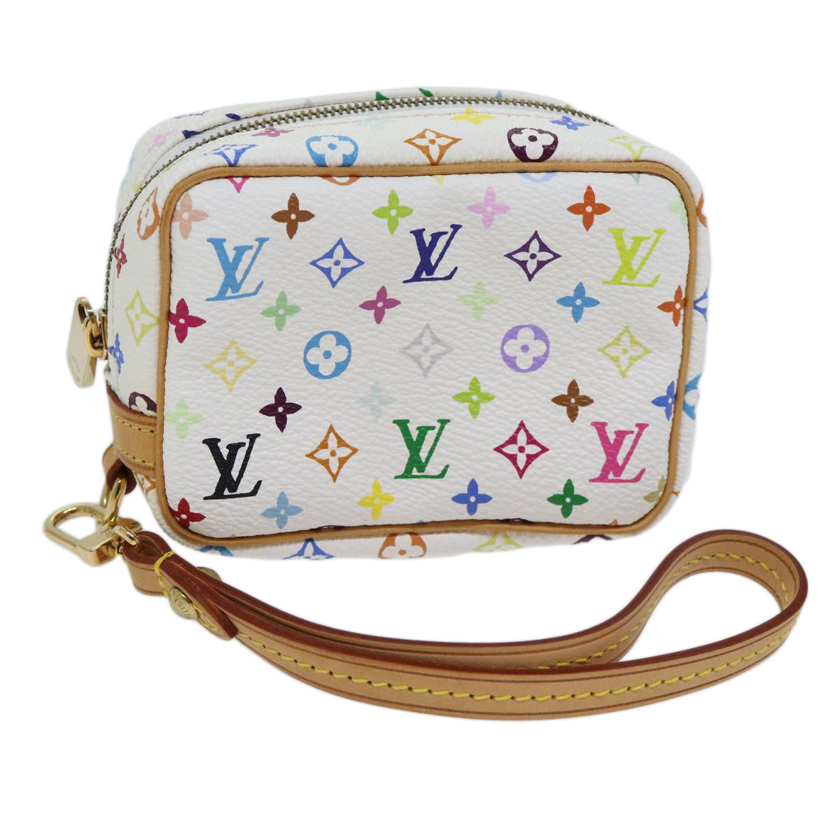 LOUIS VUITTON Monogram Multicolor Trousse Wapity Pouch White M58033 Auth 70443A