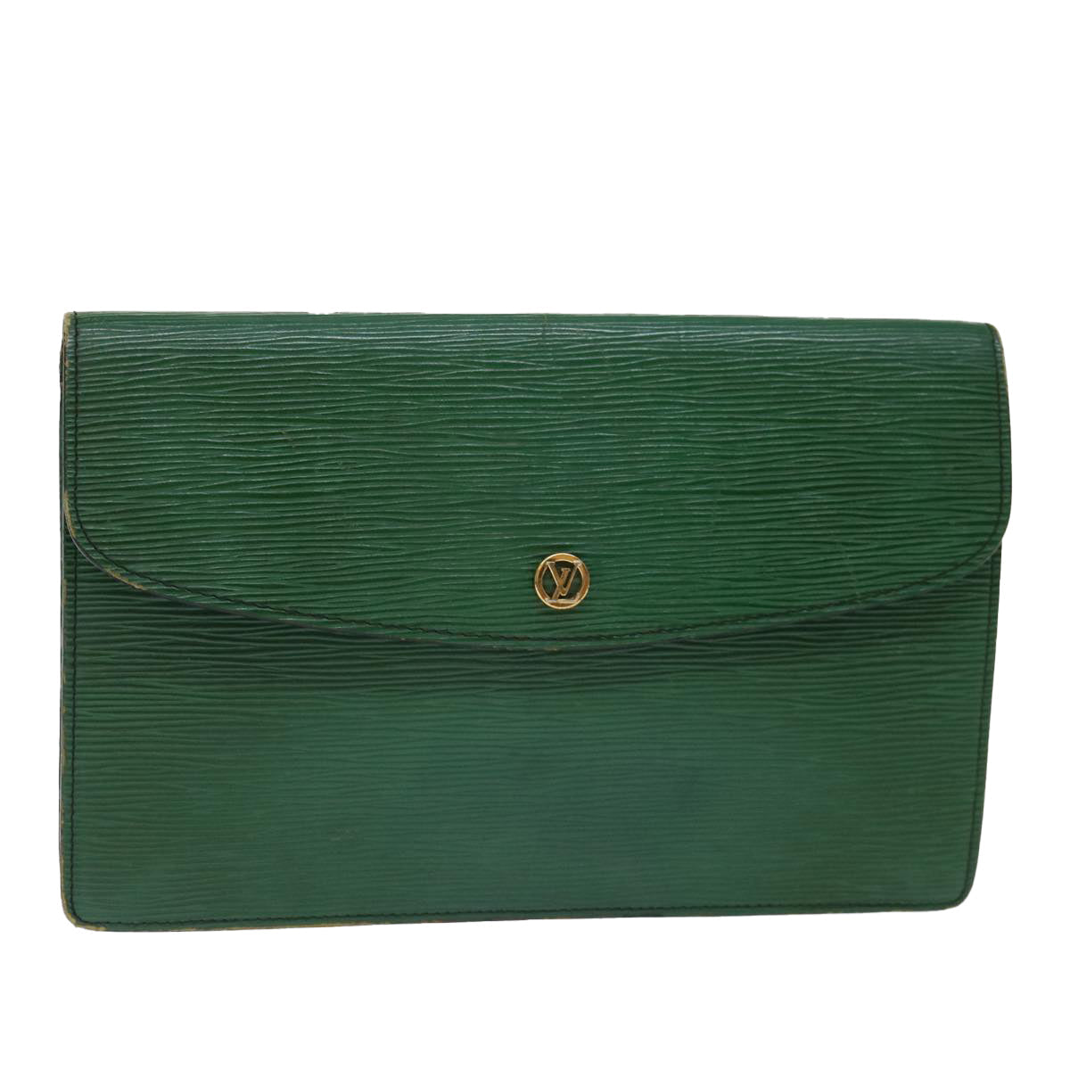 LOUIS VUITTON Epi Montaigne 27 Clutch Bag Green M52654 LV Auth 70739