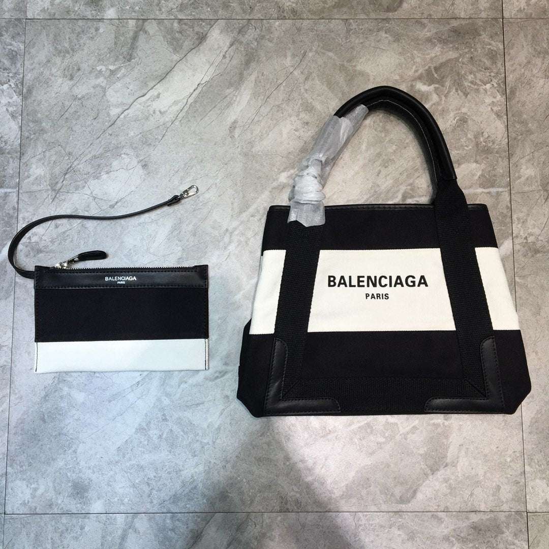 Baltlm Navy XS Tote Bag In Black And White, For Womtlm,  Bags 12.6in/32cm