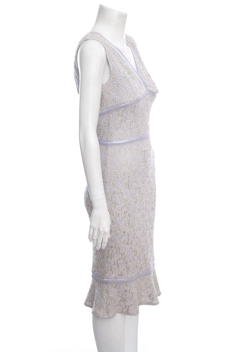 St John Purple Tweed Sleeveless Dress SZ 2