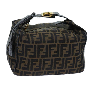FENDI Zucca Canvas Vanity Hand Bag Brown Auth 71012