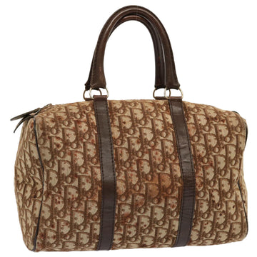 CHRISTIAN DIOR Trotter Canvas Boston Bag Brown Auth 71020