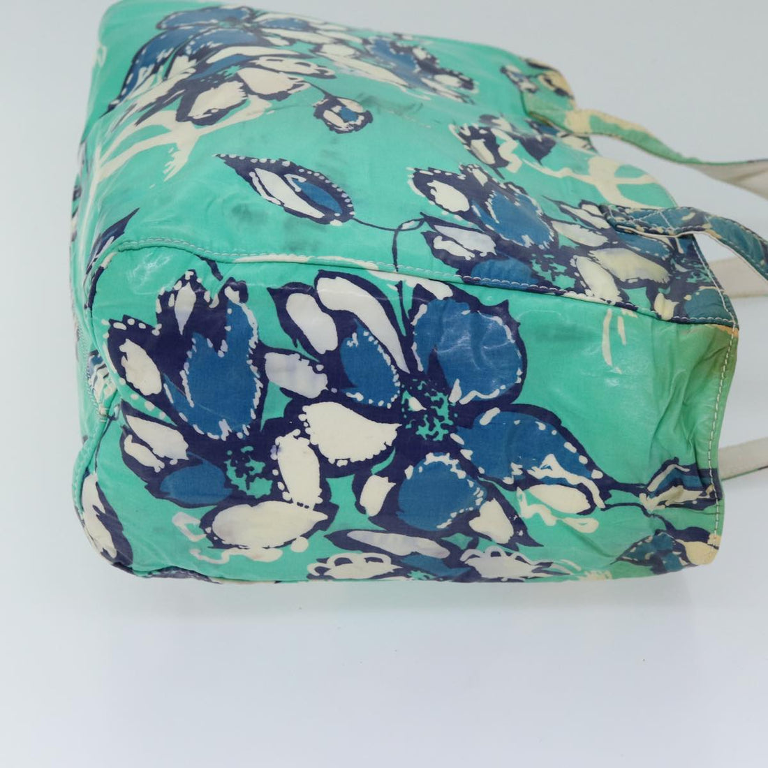 CHANEL Tote Bag Vinyl coating Green CC Auth 71032