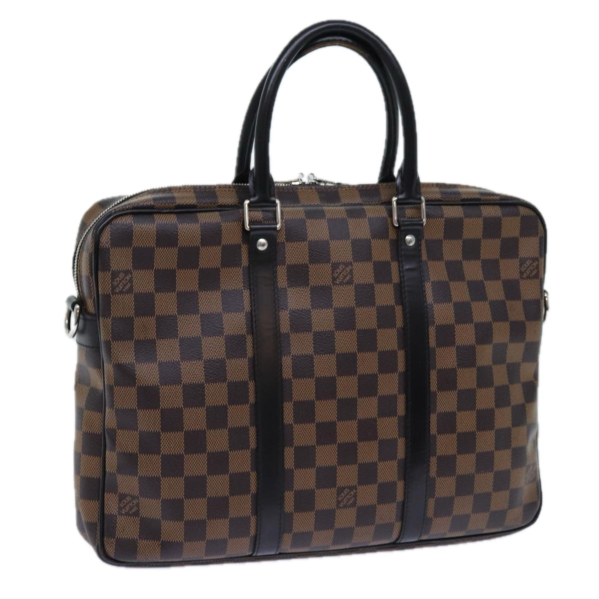 LOUIS VUITTON Damier Ebene Porte Documents Voyage PM Bag 2way N41466 Auth 71037