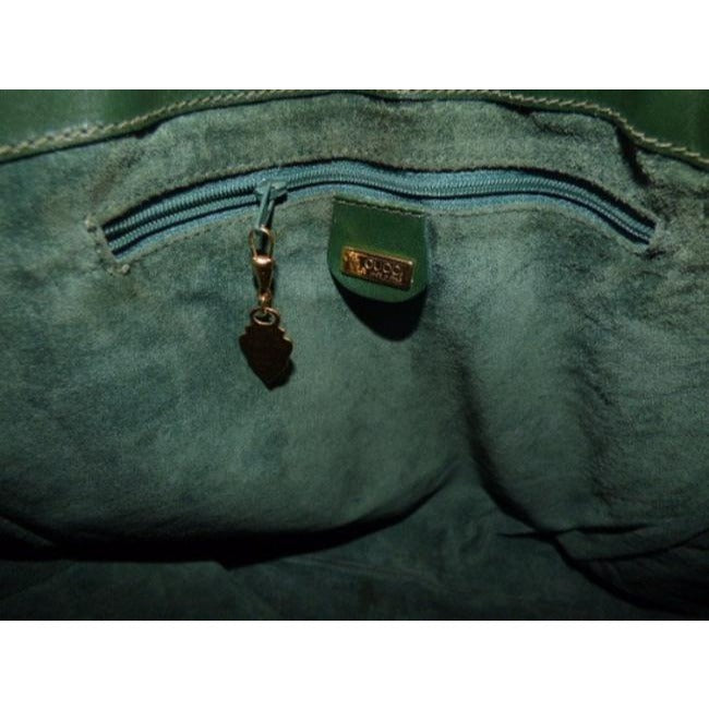 RARE, Gucci, emerald green leather, XL, horse-bit bucket style shoulder bag with horseshoe accents