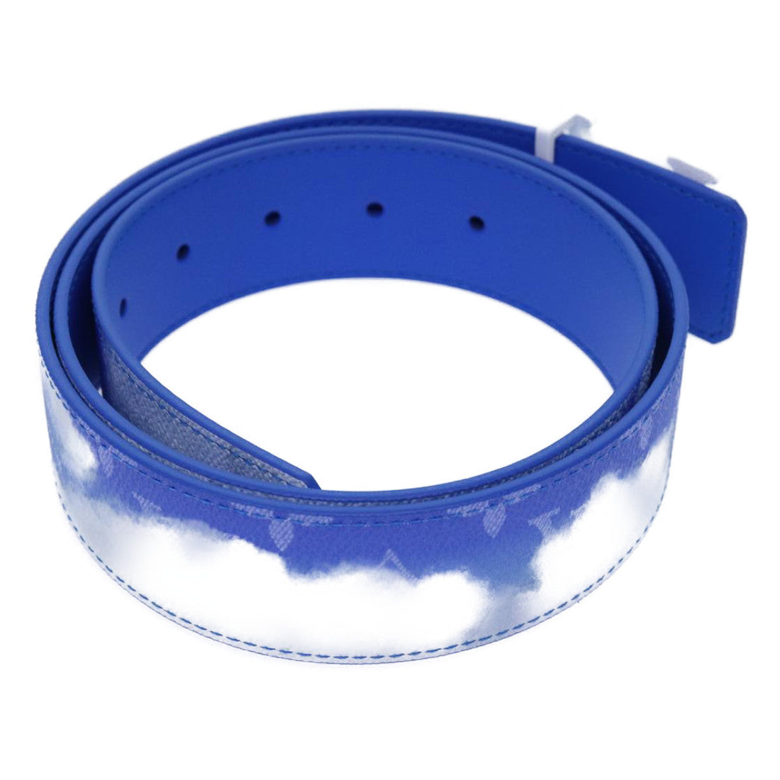 LOUIS VUITTON Monogram Clouds Ceinture LV Shape Belt 41.3" MP261 LV Auth 71236S
