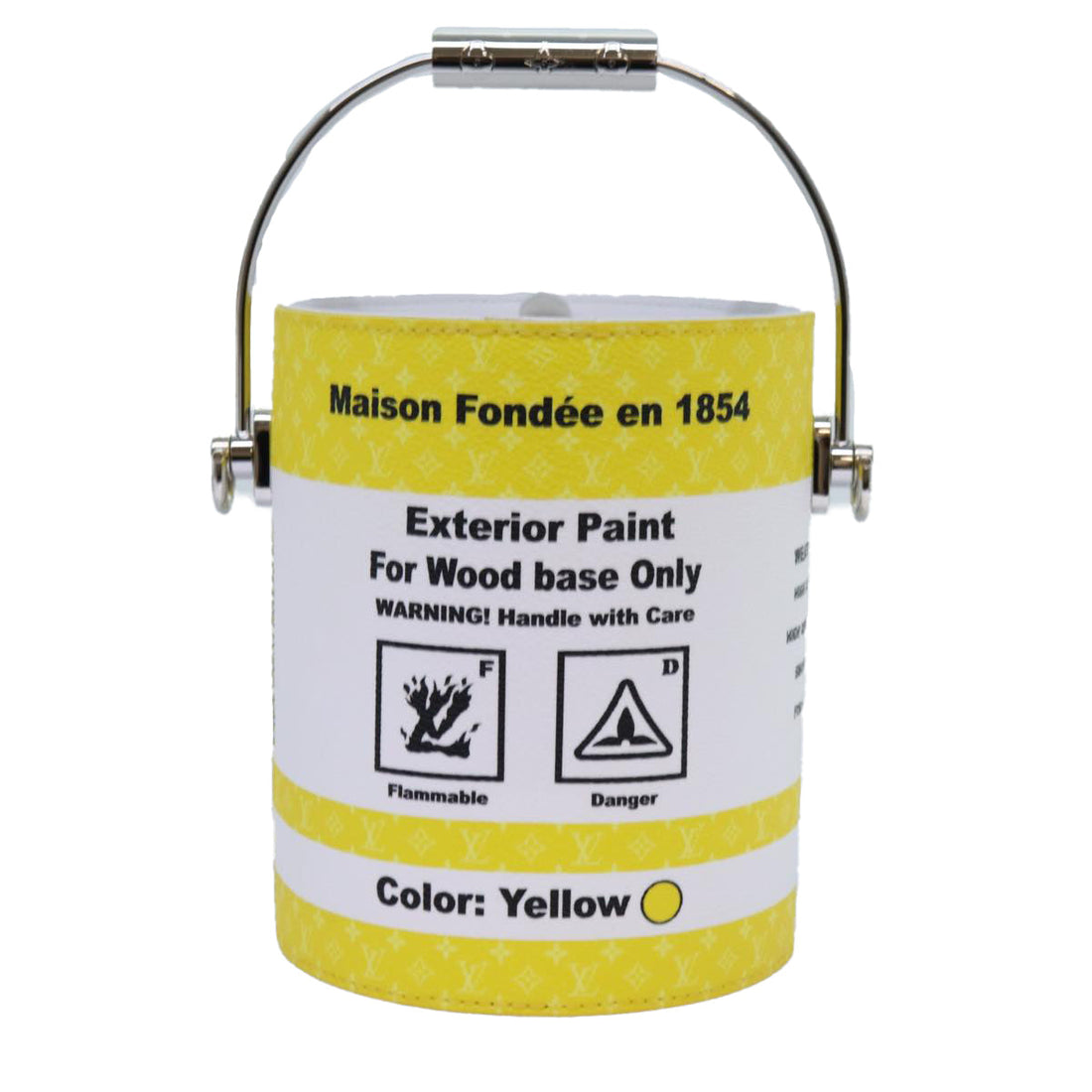 LOUIS VUITTON Monogram Painted Can Hand Bag PVC 2way Yellow M81593 Auth 71492S