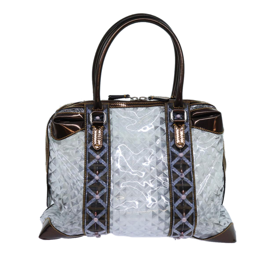 FENDI Hand Bag Vinyl Clear Auth 71555