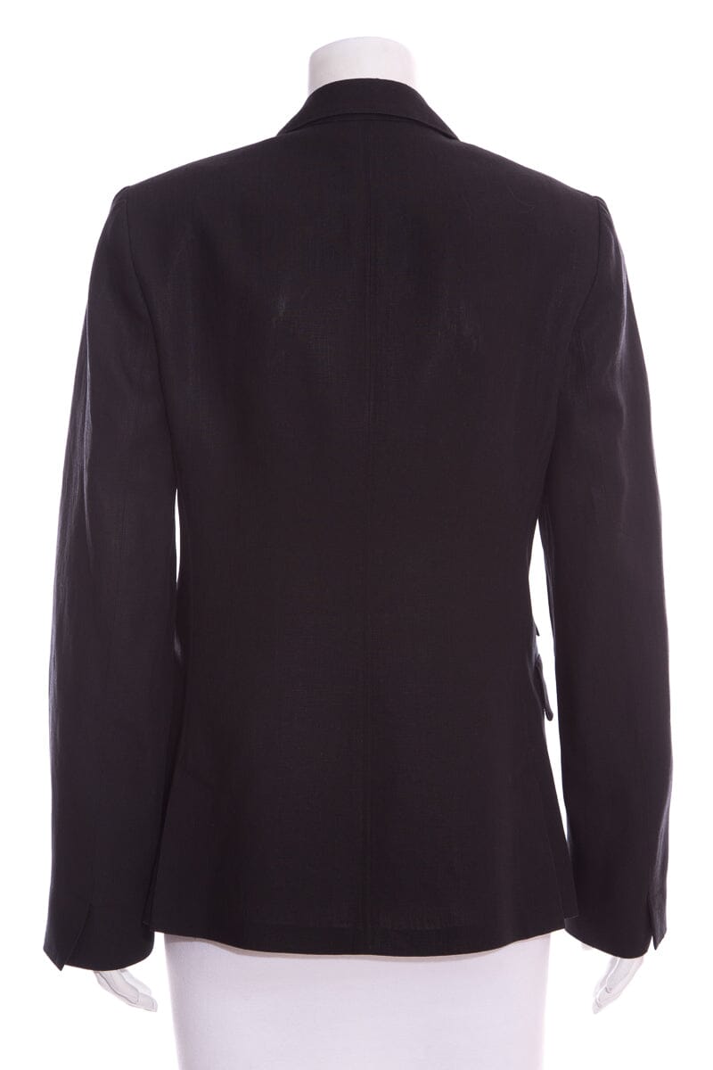Max Mara Black Linen Double Breasted Blazer SZ N/A