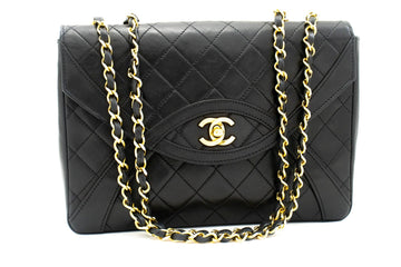 CHANEL Vintage Classic Chain Shoulder Bag Single Flap Quilted Lamb